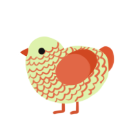 pomdering, a apple and vermilion chicken with a lace pattern