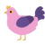 Opila Bird, a pink and overcast chicken