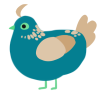 (unnamed), a sea and beige chicken with a neck-speckle pattern