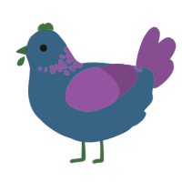 Trained Zahawk, a tumblr and violet chicken with a neck-speckle pattern