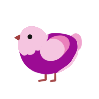 (unnamed), a plum and pink chicken with a head pattern