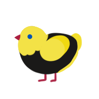 Lily, a sable and yellow chicken with a head pattern