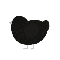 (unnamed), a black and sable chicken with a speckle pattern