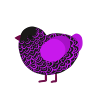 geode, a sable and amethyst chicken with a double-lace pattern