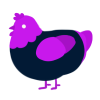 Syx, a tumblr and amethyst chicken with a head pattern