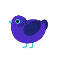 (unnamed), a indigo and navy chicken with a neck-speckle pattern