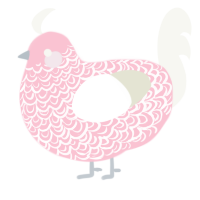 (unnamed), a rose and white chicken with a double-lace pattern