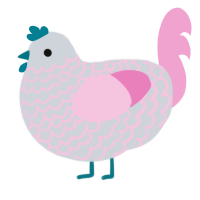 Pretty, a mist and pink chicken with a lace pattern