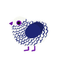 (unnamed), a white and navy chicken with a lace pattern