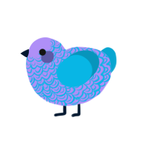 (unnamed), a lilac and cerulean chicken with a double-lace pattern