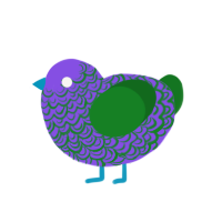 (unnamed), a blurple and leaf chicken with a double-lace pattern