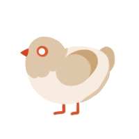 (unnamed), a cream and beige chicken with a head pattern