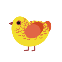 (unnamed), a yellow and vermilion chicken with a half-lace pattern