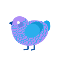 Echo, a lilac and sky chicken with a lace pattern