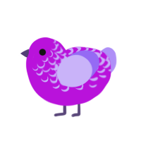 Grape Cotton Candy, a amethyst and lilac chicken with a half-lace pattern