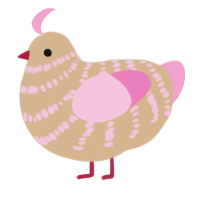 (unnamed), a beige and pink chicken with a bar pattern