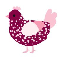 yxx rose, a maroon and rose chicken with a speckle pattern