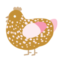 Escherichia Coli, a gold and rose chicken with a speckle pattern