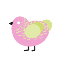 (unnamed), a pink and lemon chicken with a half-lace pattern