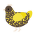 poopoopeepee, a bark and yellow chicken with a speckle pattern