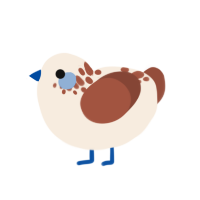 (unnamed), a cream and russet chicken with a neck-speckle pattern