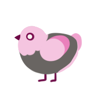 (unnamed), a grey and pink chicken with a head pattern