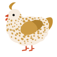 CreamBun, a cream and gold chicken with a speckle pattern