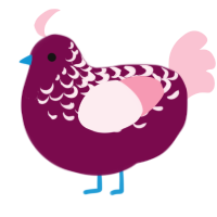 Velvet, a wine and rose chicken with a half-lace pattern