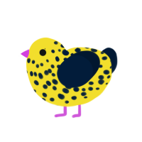 roadrunner, a yellow and tumblr chicken with a speckle pattern