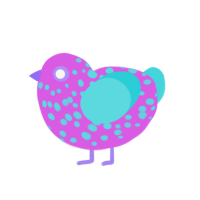 (unnamed), a orchid and aqua chicken with a speckle pattern