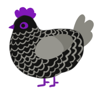 Dortha, a black and ash chicken with a lace pattern