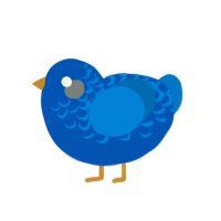 (unnamed), a ultramarine and sapphire chicken with a half-lace pattern