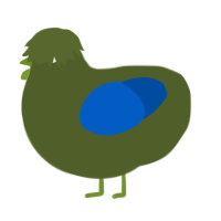 Algae Wafer, a olive and ultramarine chicken