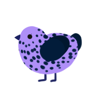 Zipped Orange, a lilac and tumblr chicken with a speckle pattern