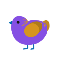 (unnamed), a blurple and ochre chicken with a neck-band pattern