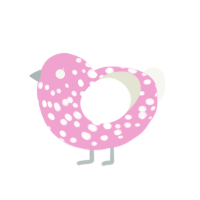 (unnamed), a pink and white chicken with a speckle pattern