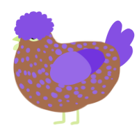 (unnamed), a brown and blurple chicken with a speckle pattern