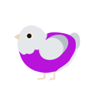 Junior, a amethyst and mist chicken with a head pattern