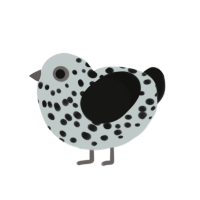 (unnamed), a silver and black chicken with a speckle pattern