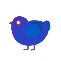 (unnamed), a indigo and ultramarine chicken with a double-lace pattern