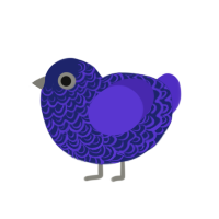 (unnamed), a navy and indigo chicken with a double-lace pattern