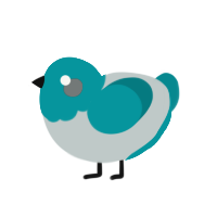 (unnamed), a silver and teal chicken with a head pattern