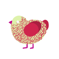 (unnamed), a apple and crimson chicken with a double-lace pattern