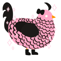 Boulangerie, a rose and sable chicken with a lace pattern