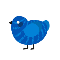 Blu, a ultramarine and sapphire chicken