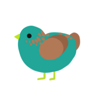 (unnamed), a turquoise and brown chicken with a neck-speckle pattern