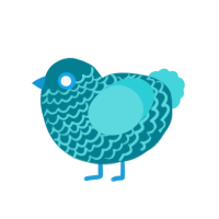 Bubble Bath, a sea and aqua chicken with a lace pattern