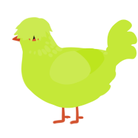 Limeade, a lime chicken with a neck-speckle pattern