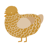 (unnamed), a gold and beige chicken with a lace pattern