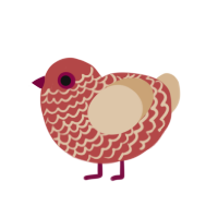 (unnamed), a red and beige chicken with a lace pattern